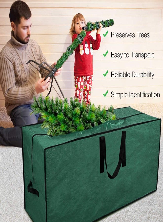 Primode Christmas Tree Storage Bag | Fits Up to 9 Ft. Tall Disassembled Tree I 65"x15"x30" Holiday Tree Storage Case | Protective Zippered Artificial Xmas Tree Bag (9ft, Green) - Image 3